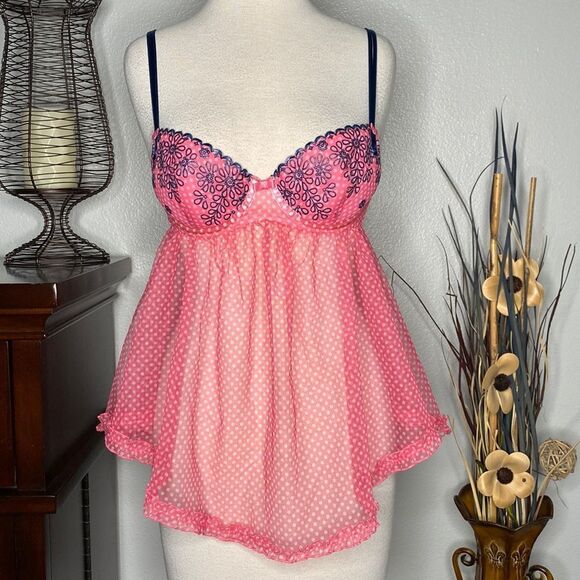 Victoria’s Secret Sexy Little Things Sheer Pink Baby Doll Slip Size 34C - Picture 14 of 14